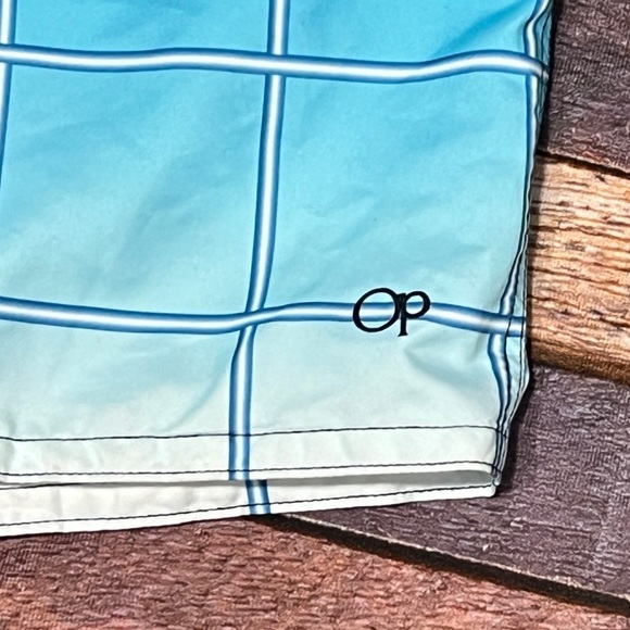 Ocean Pacific OP Mens Blue Board Shorts Swim Trunks Surfer Bathing Suit - Picture 5 of 7